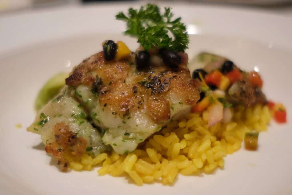 Disney Cruise Pirate Night Menu Cortes Cilantro Marinated Caribbean Grouper Filet 