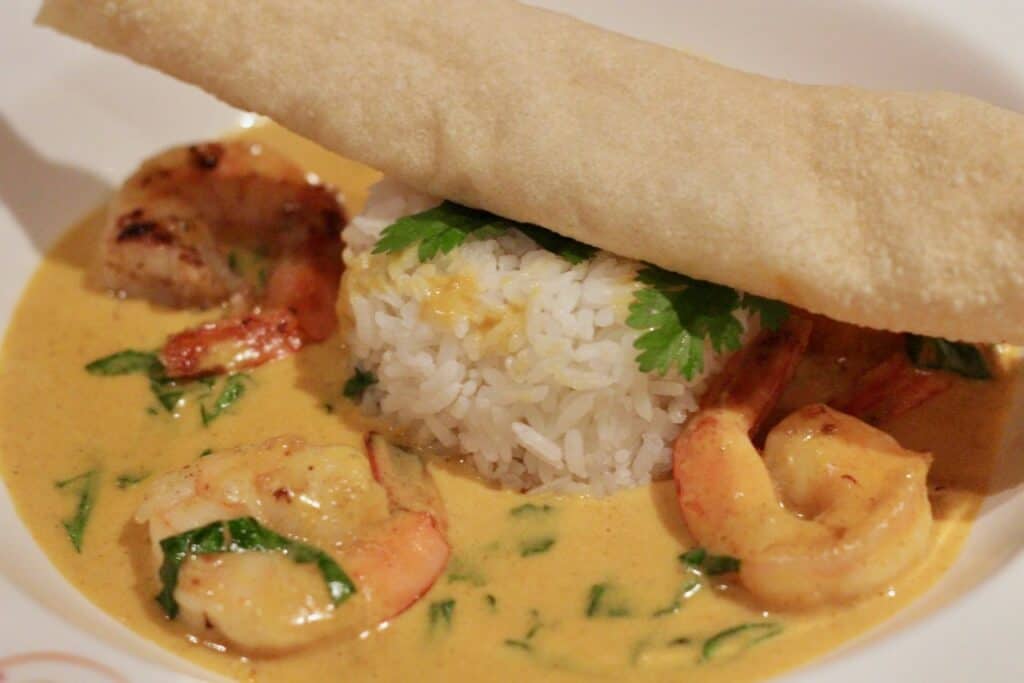 Disney Cruise World of Flavor Menu Indian Prawn Curry