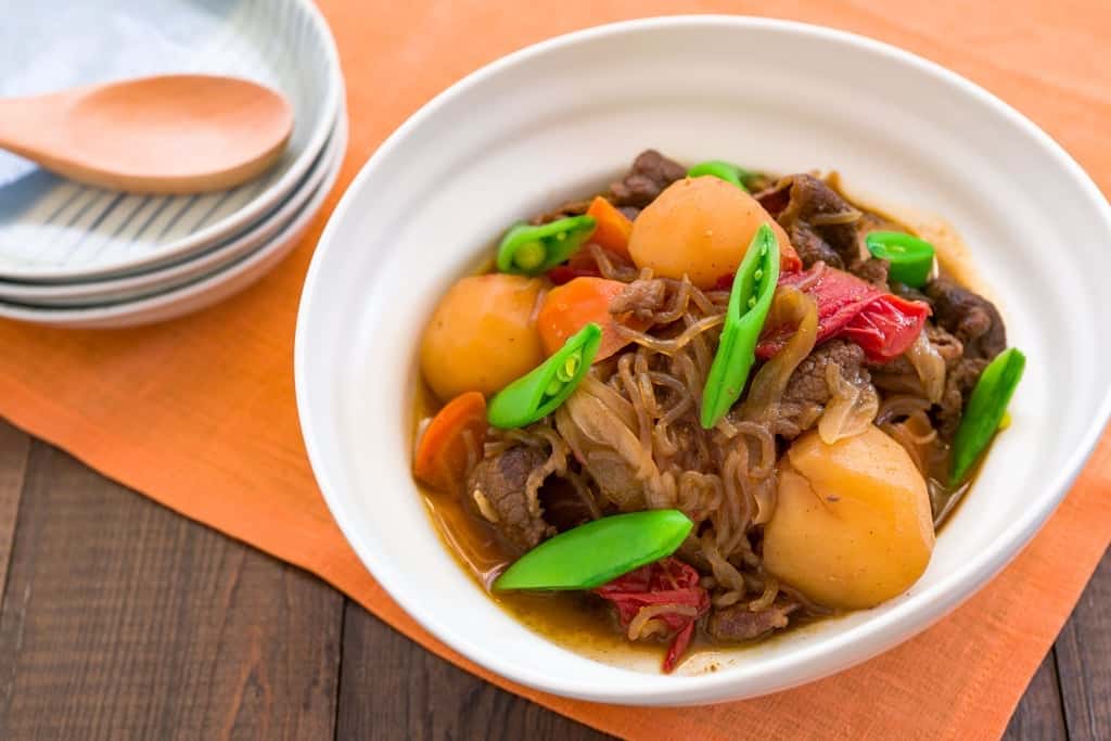 Tomato Nikujaga Recipe Nikujaga means "meat and potatoes" in Japanese and is the name of this classic home-style stew that's ridiculously easy to make.