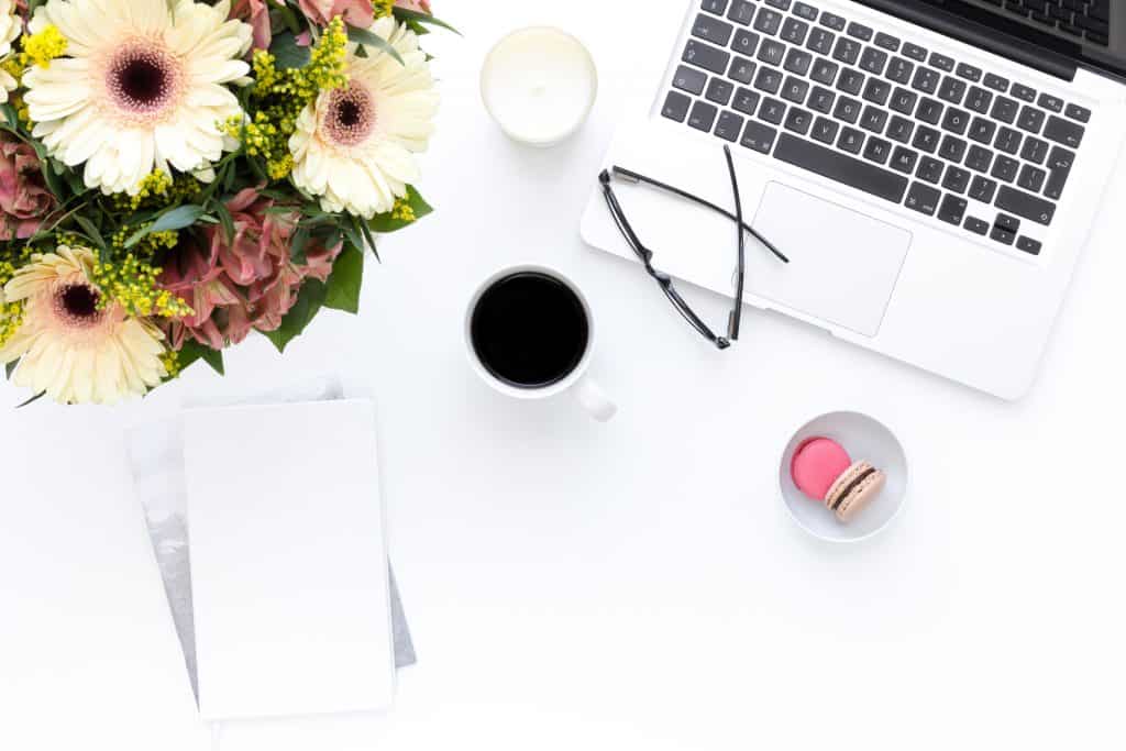 laptop and office supplies