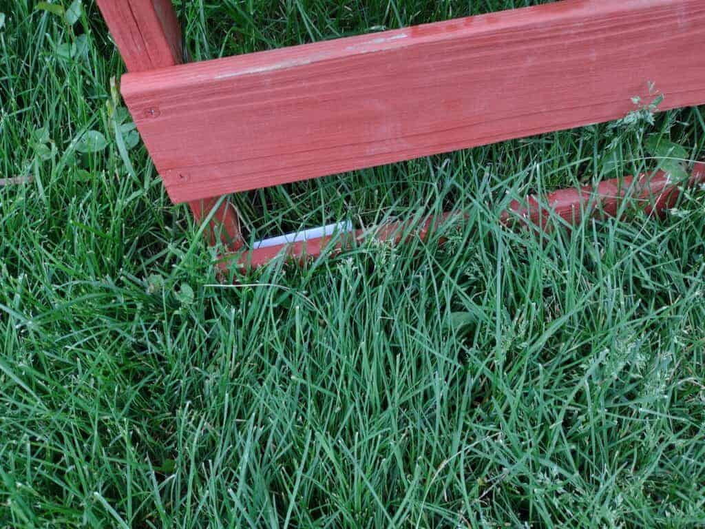 Picture of a scavenger hunt clue hidden in the grass