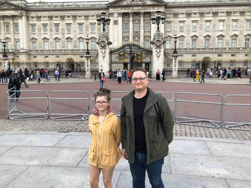 In front of Buckingham Palace