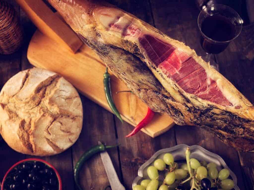 Pata negra ham, one of the delicacies served on food tours in Lisbon.