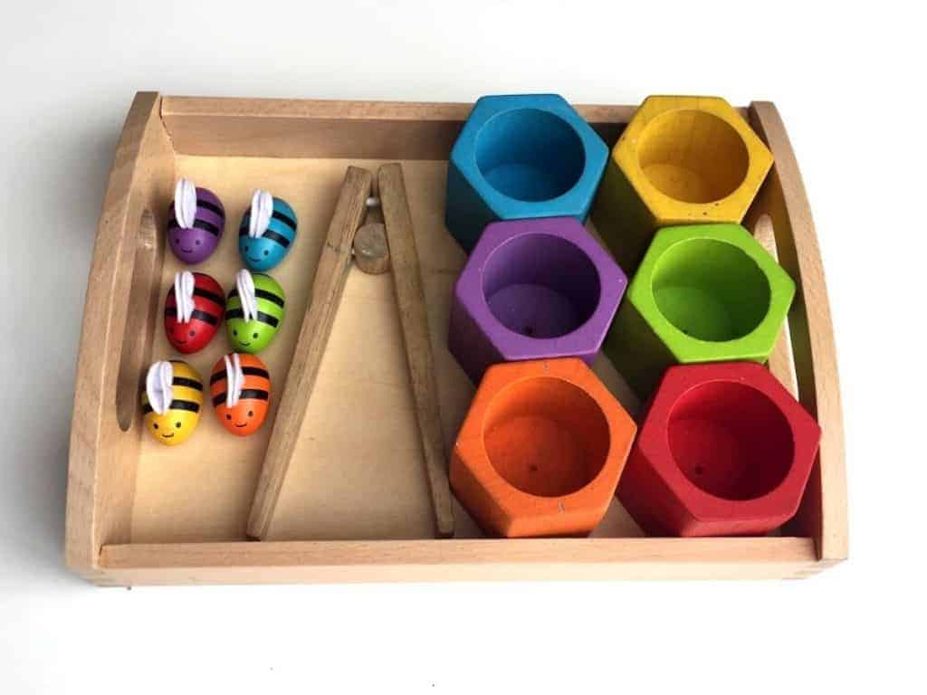 Montessori Bee Color Sorting Work