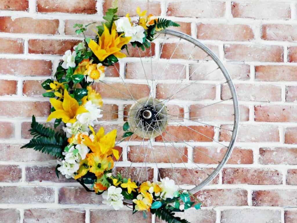 Bicycle Wheel Wreath