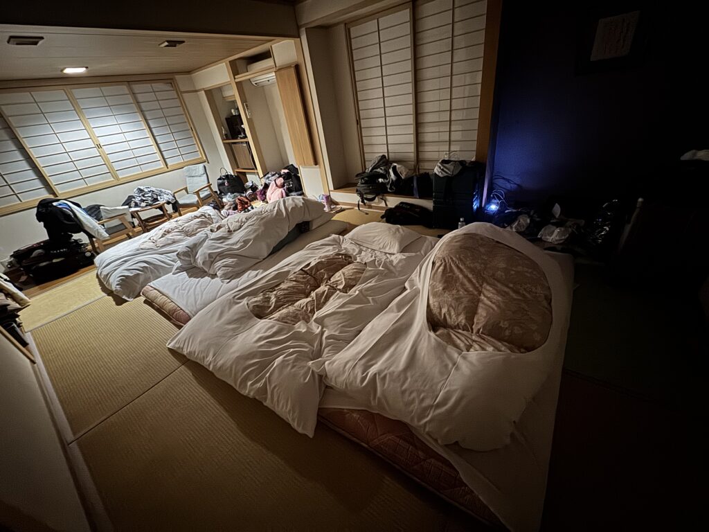 Futons in Nagano Onsen Hotel Tsubakino Japan