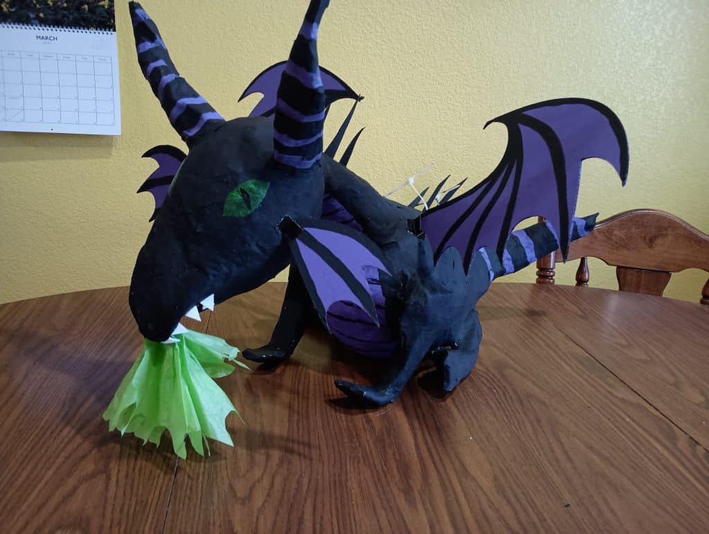 Picture of a DIY Maleficent pinata for a Disney Princess party