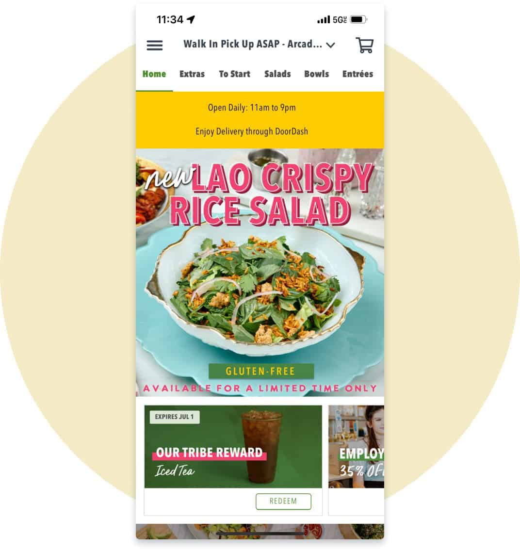 Flower Child mobile app UI