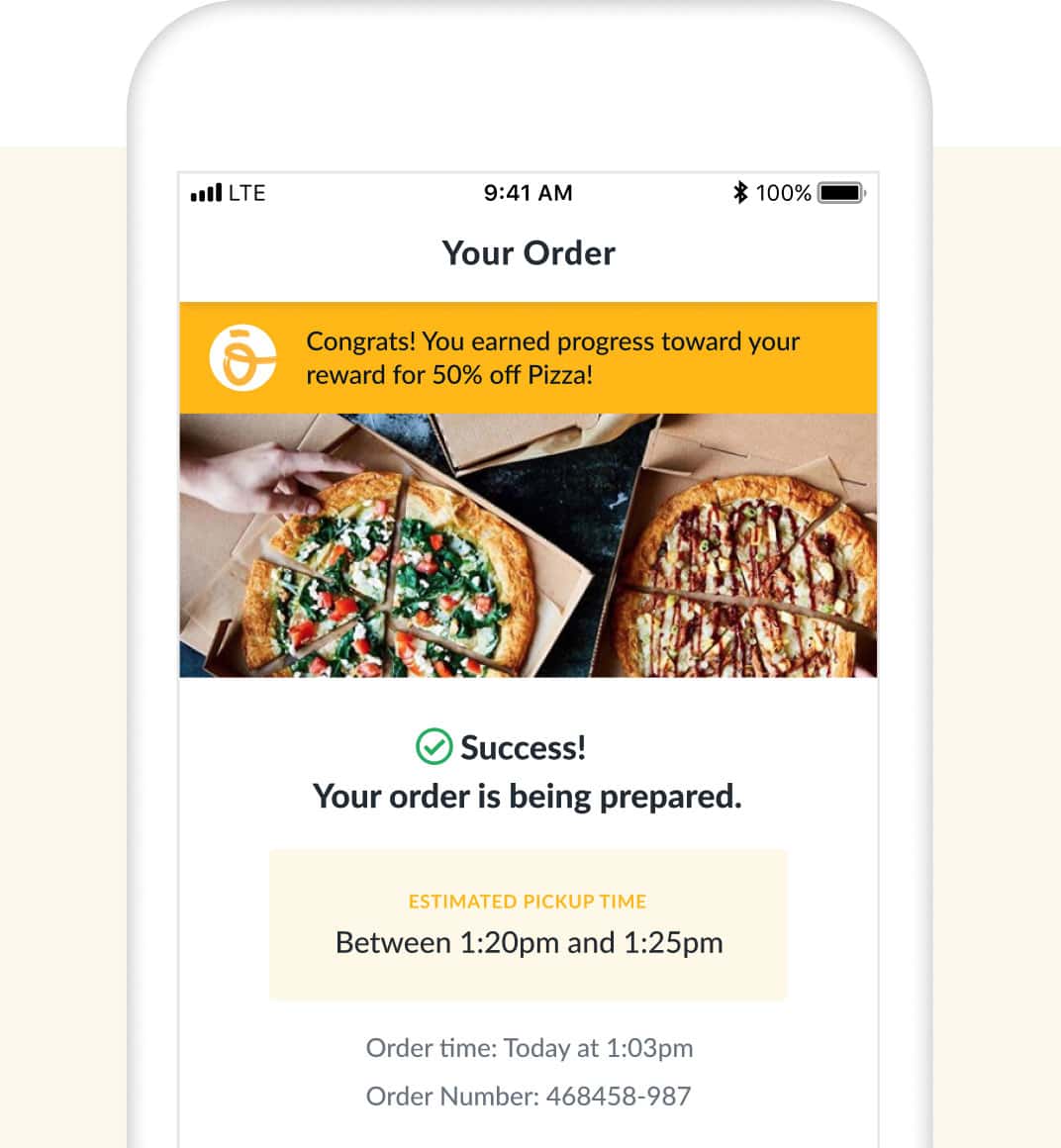 Oath Pizza mobile app example