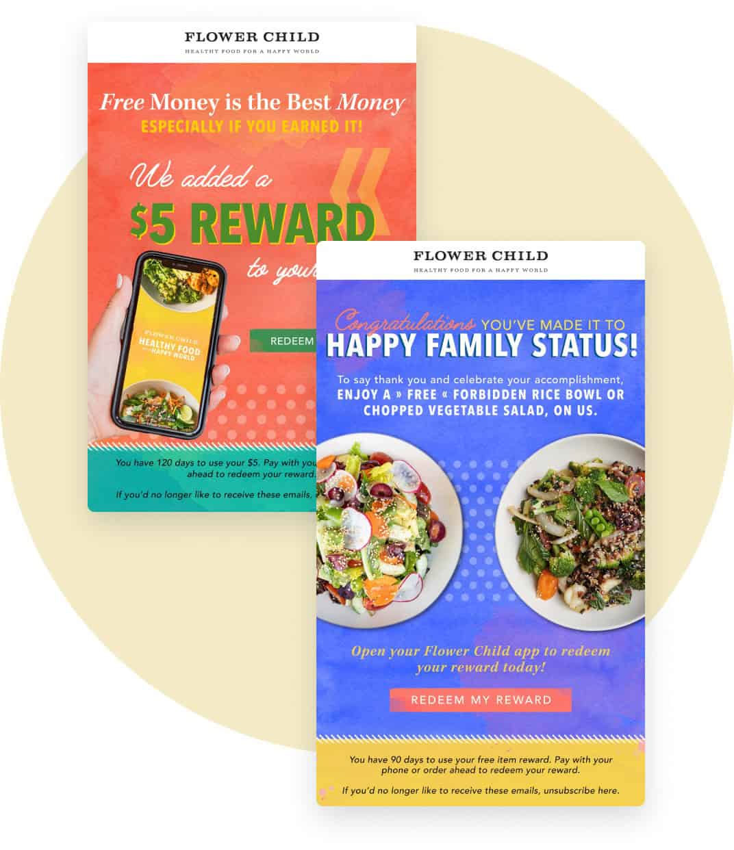 2 examples of marketing campaigns for Flower Child