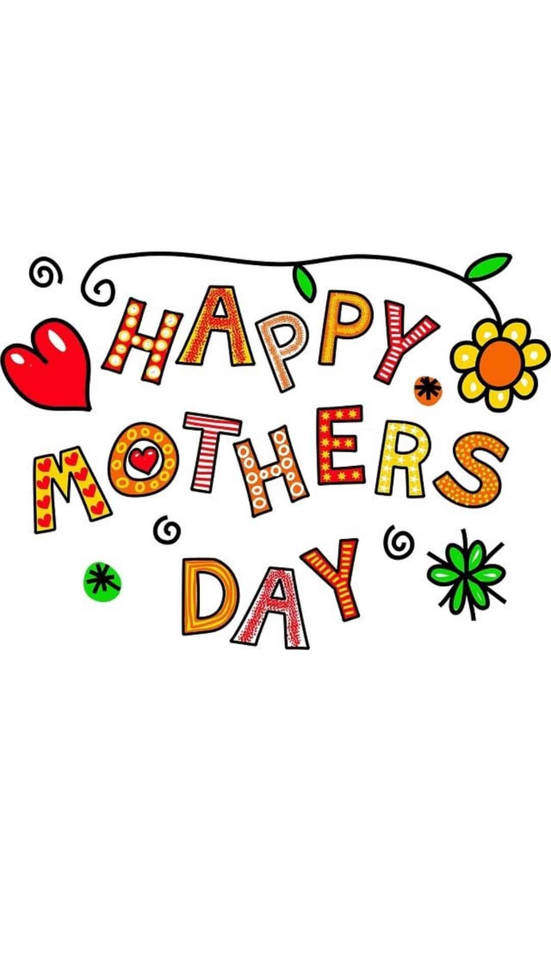 happy mother's day on white background