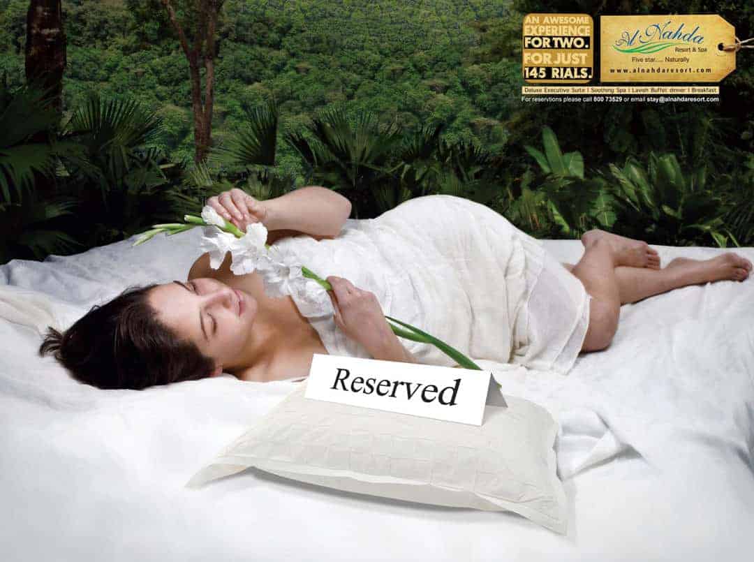 42+ Iklan Media Cetak Lucu Berbentuk Poster Marketing Super Kreatif 27 20. Iklan Poster Cetak Lucu: Brand "Al Nahda Resort and Spa" - Design Erlistic
