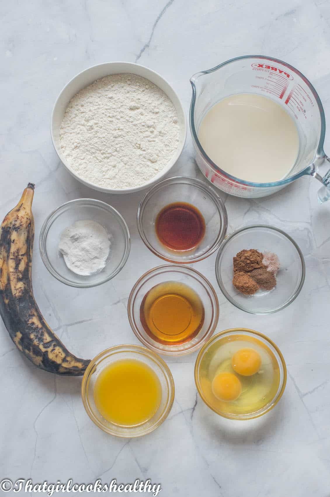 Ingredients that are needed to make the waffles