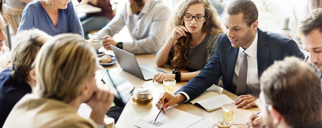 Business Team Meeting Strategy Marketing Cafe Concept Business Team Meeting Strategy Marketing Cafe Concept