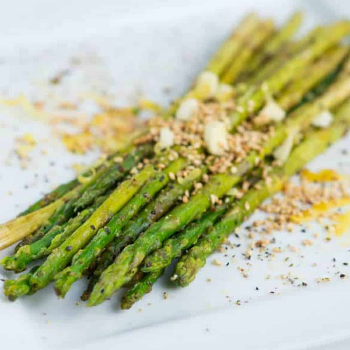 garnished asparagus