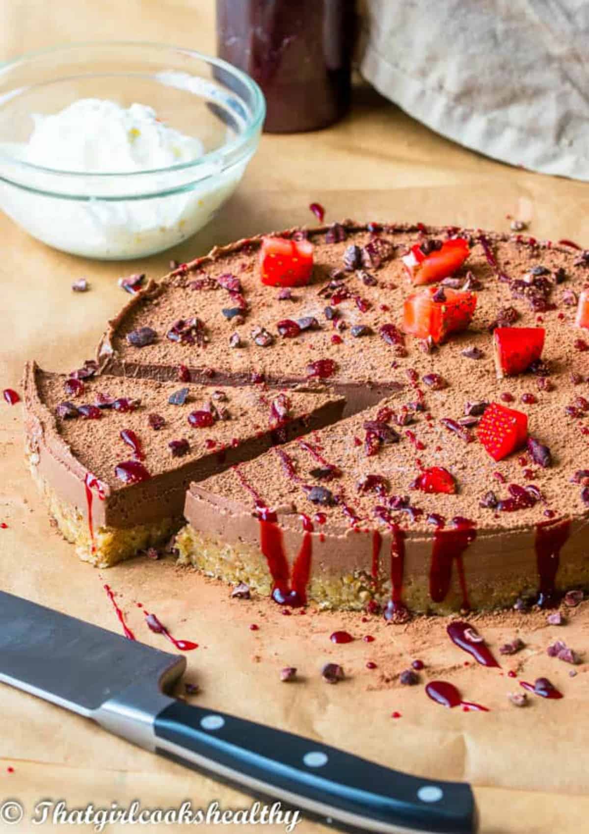 No Bake Gluten Free Chocolate Cheesecake - That Girl Cooks Healthy