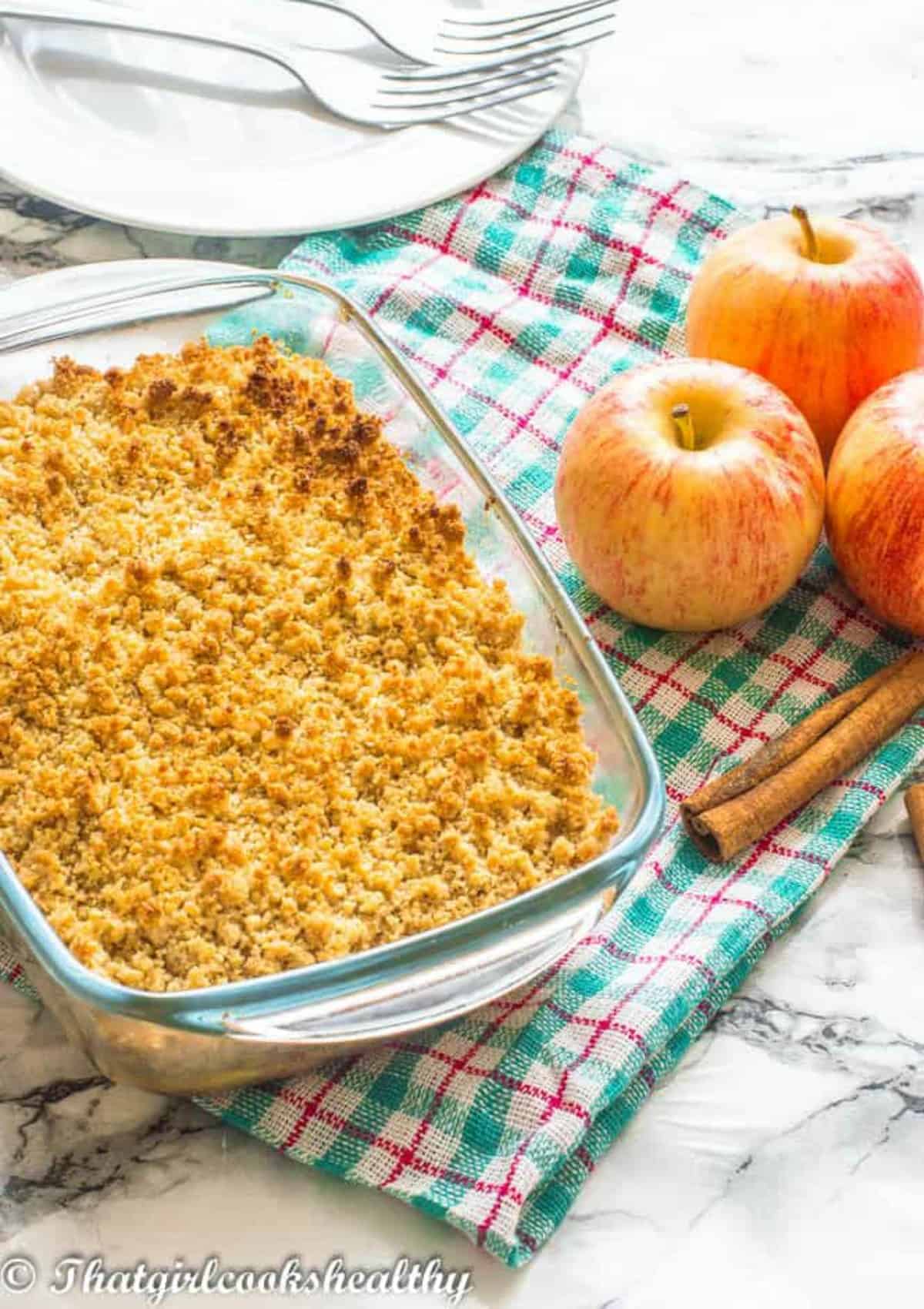 Cinnamon Apple Crisp Without Oats - Meatloaf and Melodrama