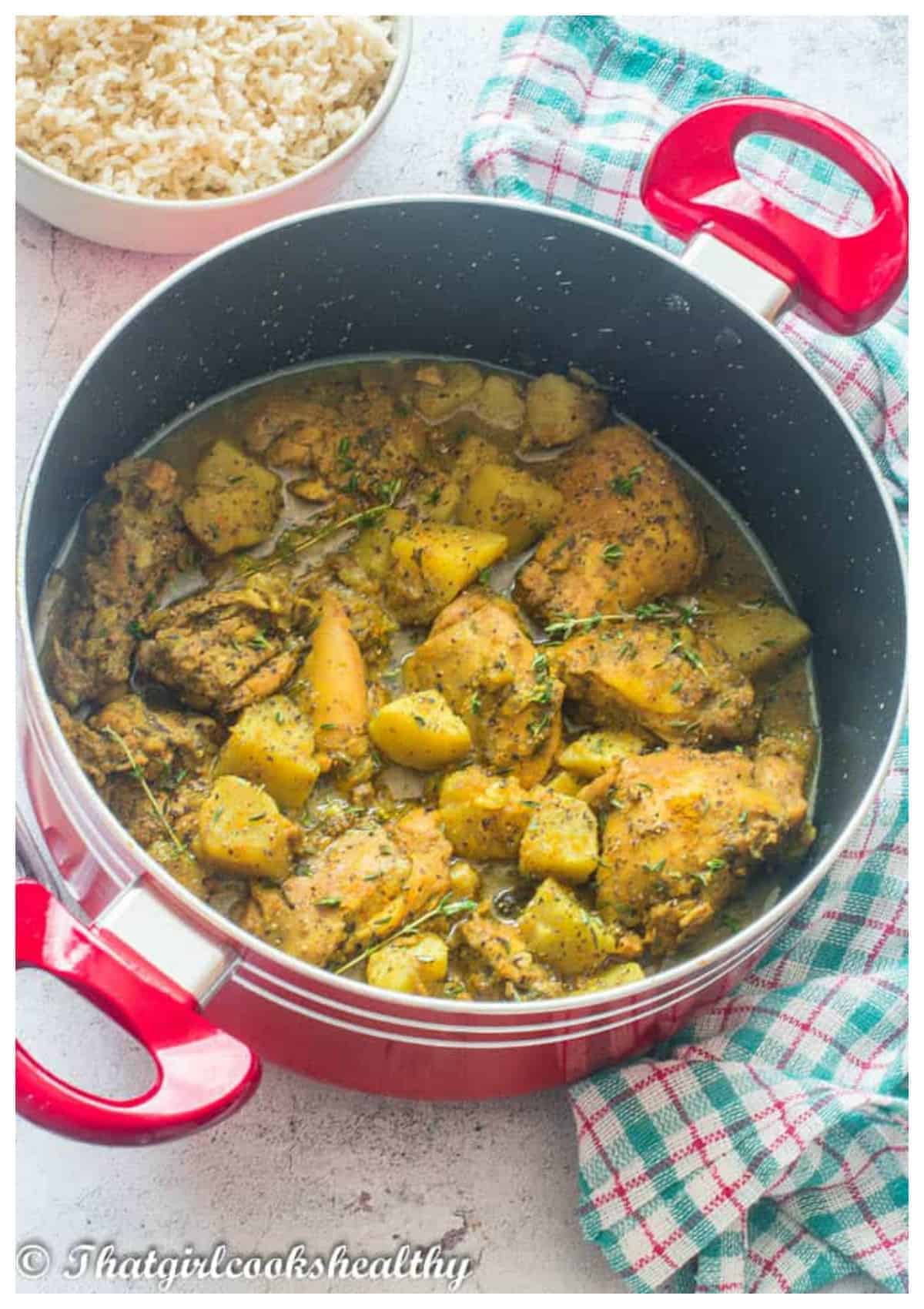 curried chicken in a big pot