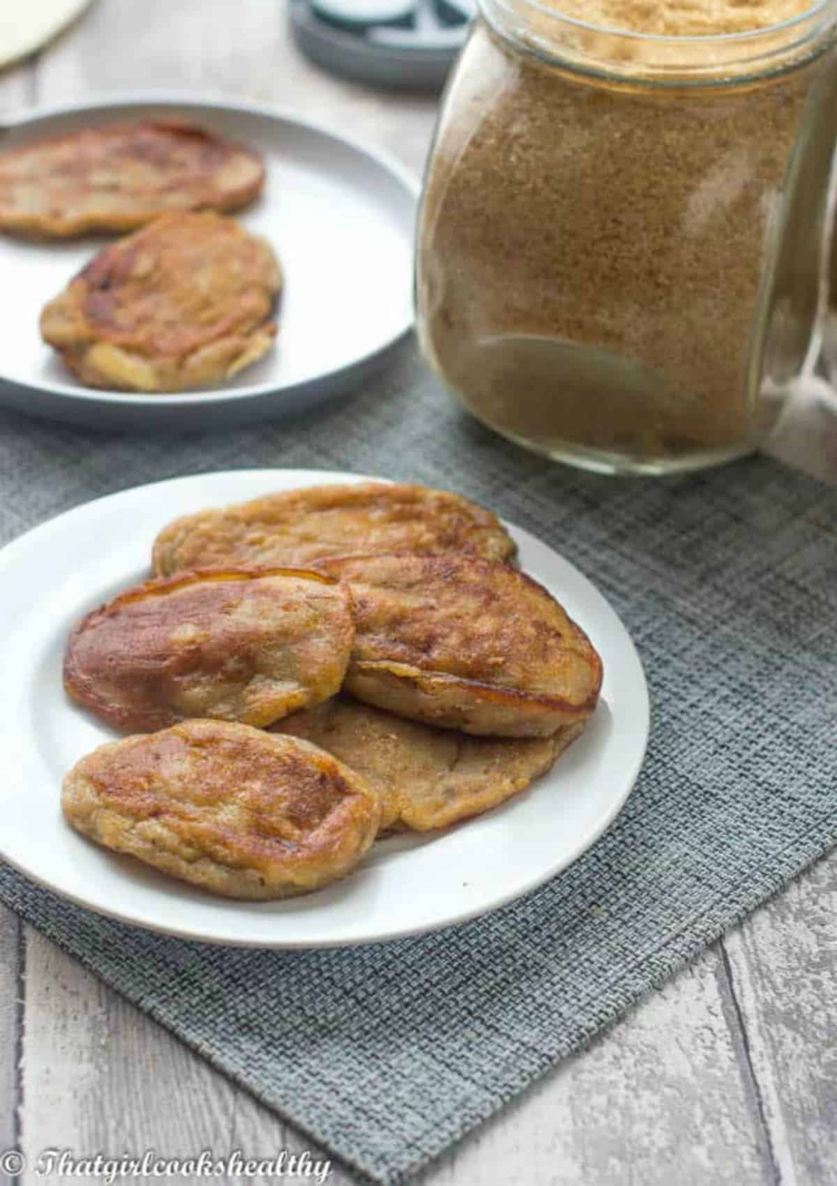fritters on a white plate