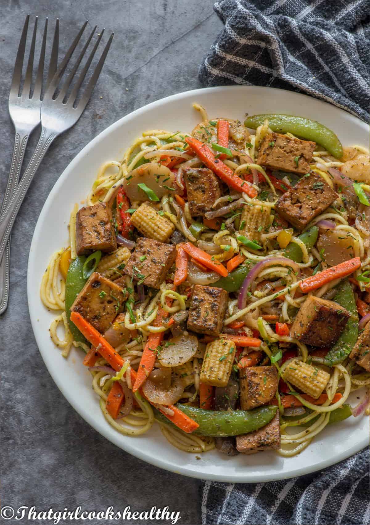 close up of the stir fry