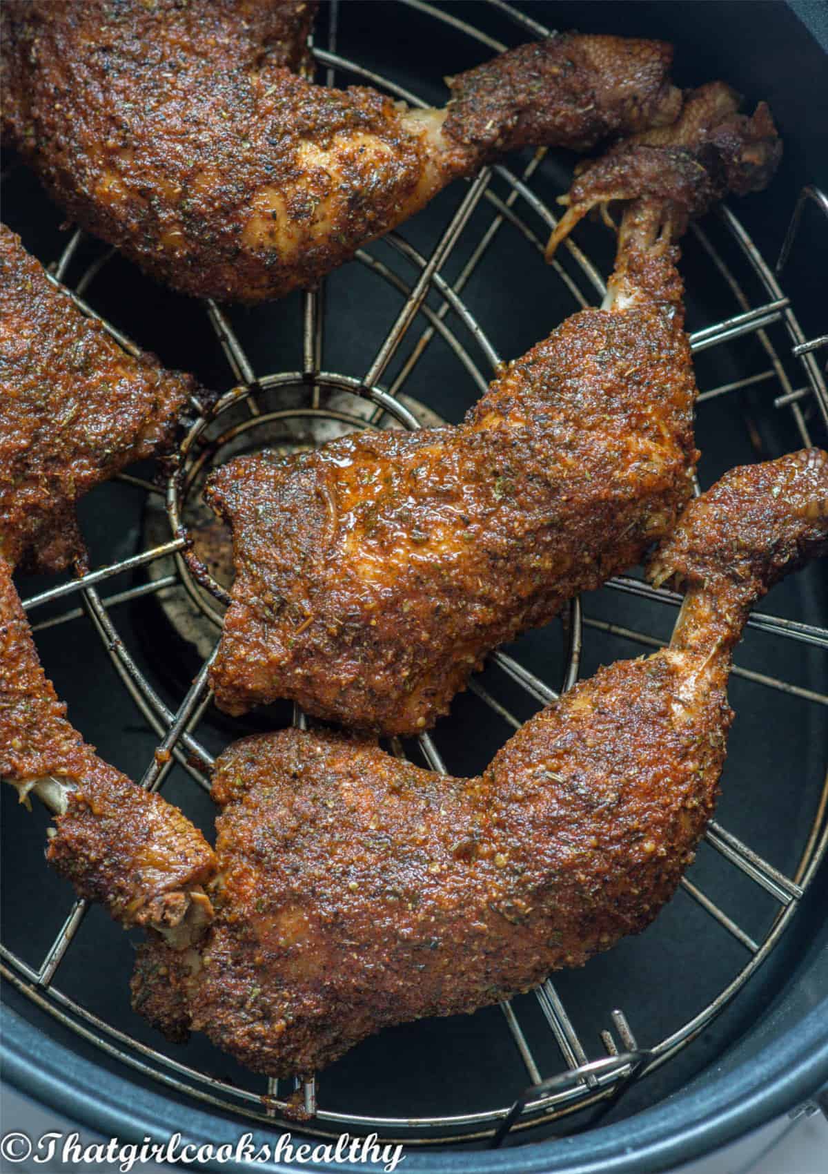 close up of the chicken leg