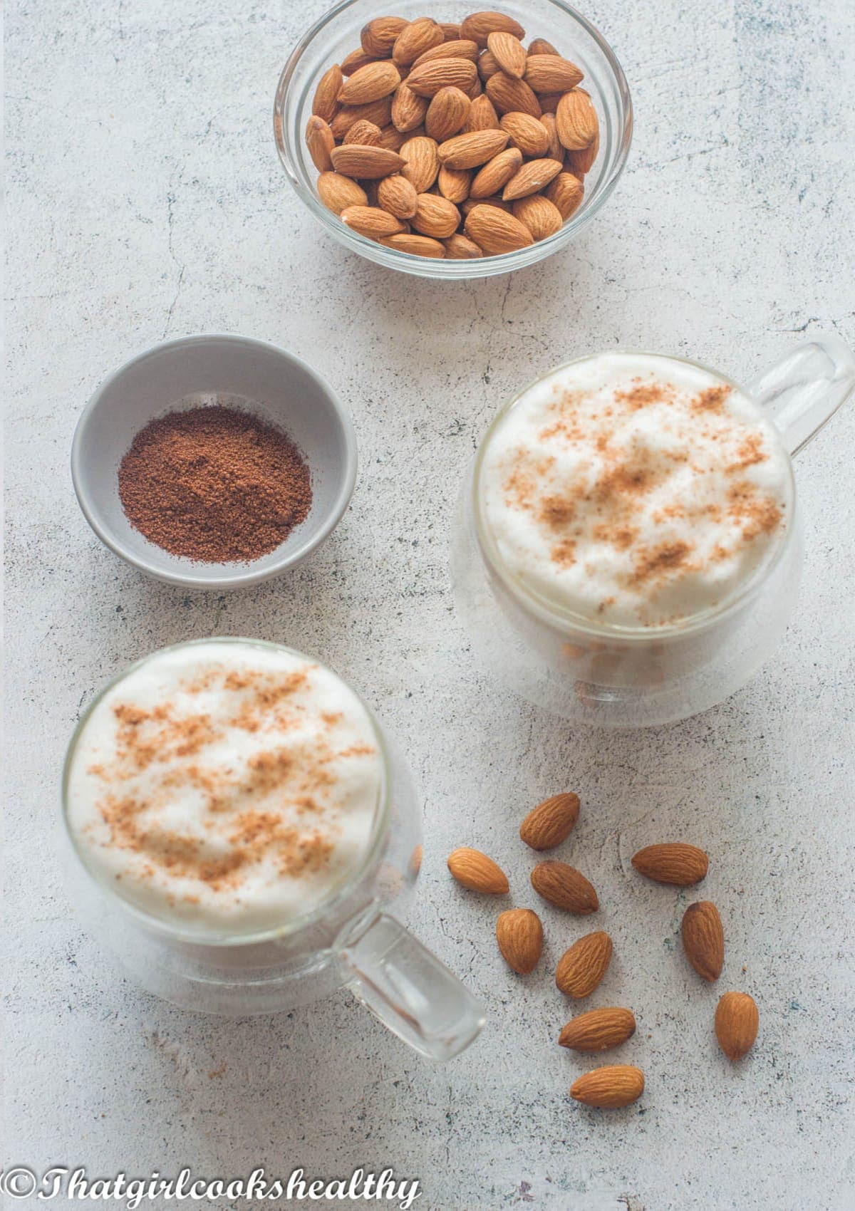 Overhead shot of the latte
