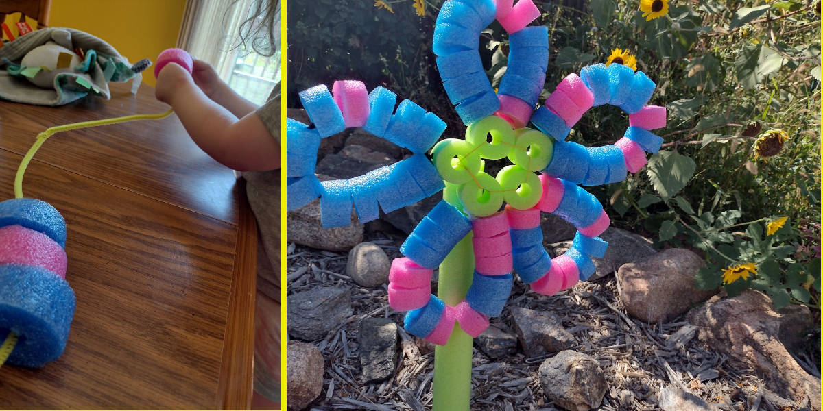 Pool Noodle Craft: Using Gigantic Beads to Make a Flower
