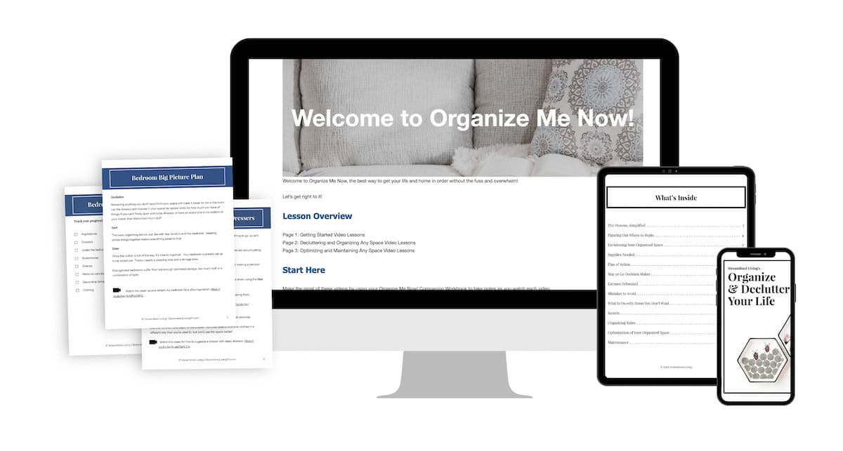 organize me now screenshots in computer and iPad mock ups