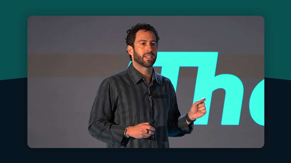 Still image of Thanx CEO Zach Goldstein speaking at Restaurant Spaces 2022