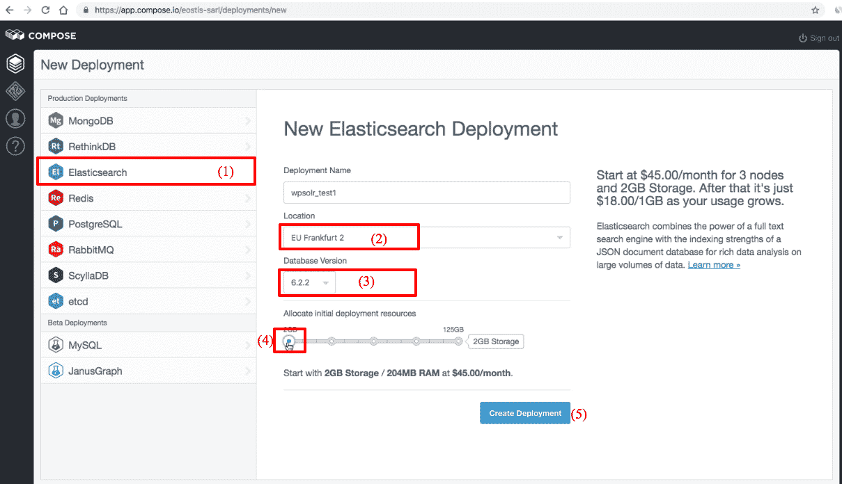 Image wpsolr-compose-elasticsearch-deployment-new.png of Create a Compose Elasticsearch index