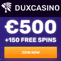 Dux Casino 20 free spins no deposit + 100% up to €500 welcome bonus + 150 free spins. Daily missions, lottery, tournaments, cashback, and VIP program.
