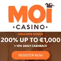 MoiCasino 200% up to €1,000 welcome bonus + 10% daily cashback. Plus, free spins, no deposit bonus, cashback, free bets, sportsbook promotions, tournaments, and VIP program.