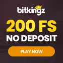 BitKingz Casino 200 free spins no deposit bonus on registration (promo code: FSG200) and 200% up to €/$10,000 welcome bonus with 200 free spins on first deposit (promo code: FSGMEGA)