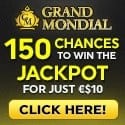 Grand Mondial Casino 150 free spins on Mega Moolah and 100% welcome bonus