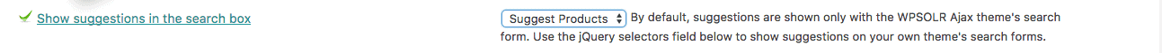 Select the "Suggest products" option to activate live suggestions.