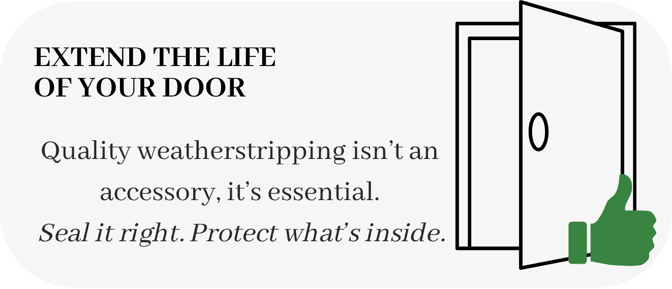 Harry's Locksmith - Extend the life of your door - quality weatherstripping isn't an accessory, it's essential. Seal it right, Protect what's inside.