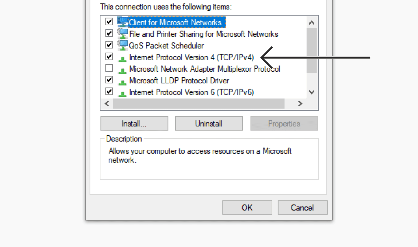 Double-click “Internet Protocol Version 4.”