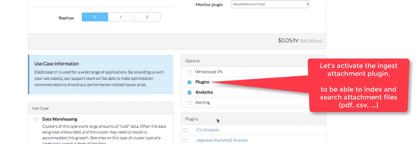 Qbox Elasticsearch: new cluster plugins