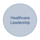 Circle of a health informatics focus area that says Healthcare Leadership