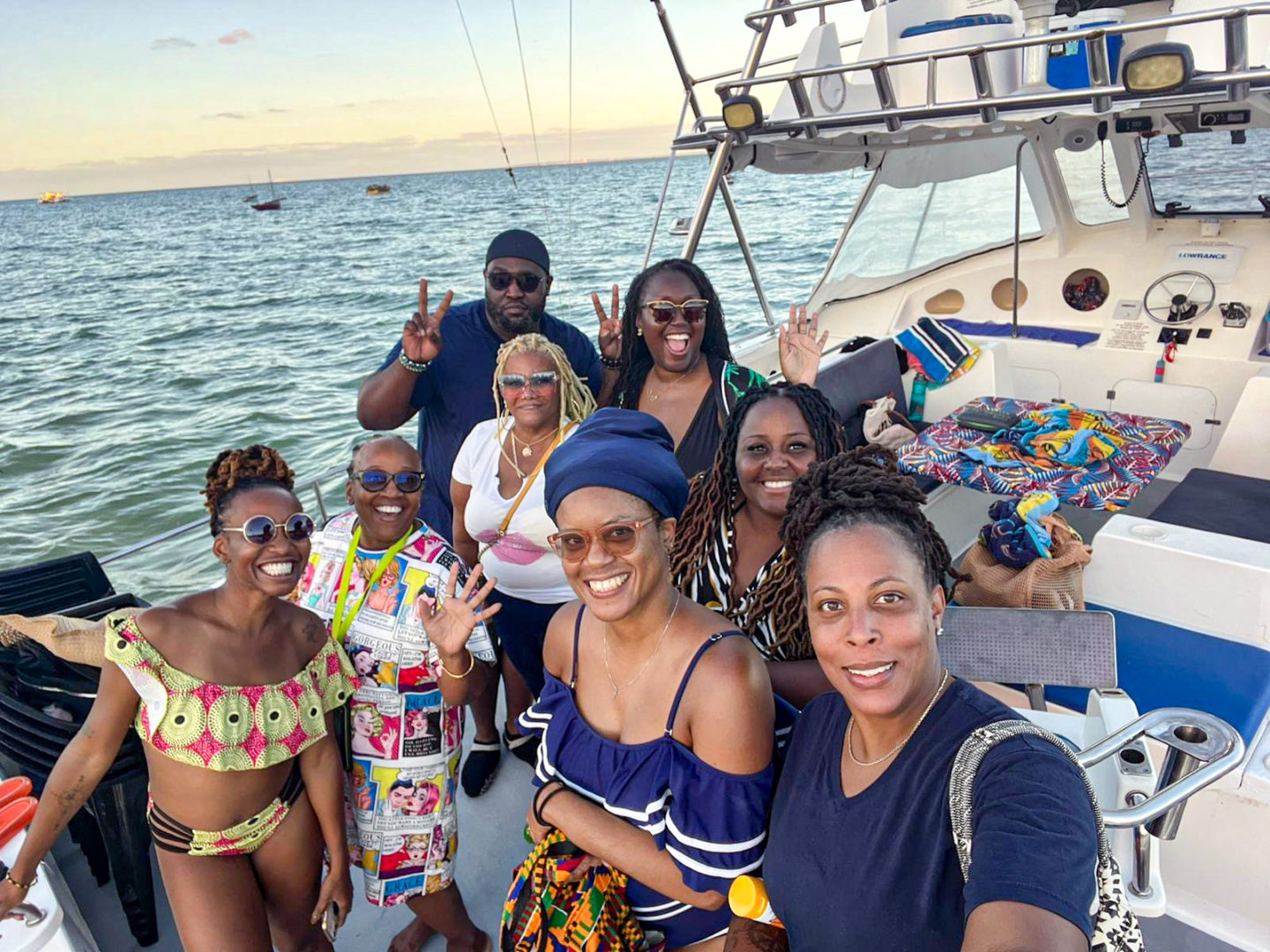 Traveling Black Women on a Supercat in Vilankulo, Mozambique