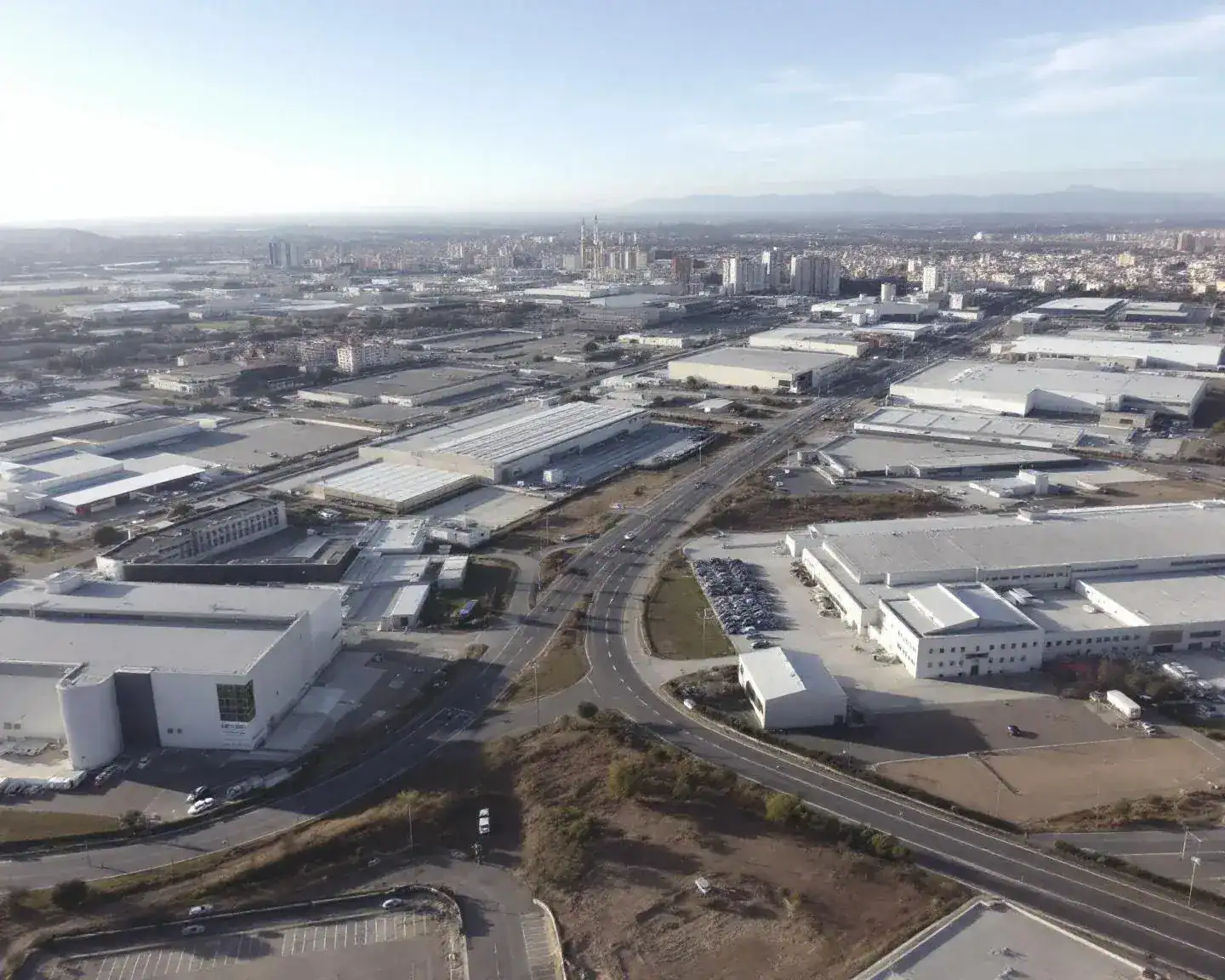 Imagen aérea del Polígono Industrial El Belcaire en Benicassim para uso industrial