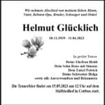 Traueranzeige Helmut Glücklich