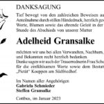 Danksagung Adelheid Gransalke