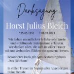 Danksagung Horst Julius Bleich