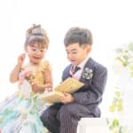 七五三の撮影で洋装の写真を撮影しました。