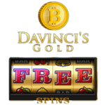 Davincis Gold Casino Bonus 75 free spins without deposit Davincis Gold Casino free spins promo banner 250x250