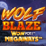 Wolf Blaze WowPot Jackpot free spins on $1 deposit! Wolf Blaze WowPot banner