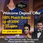 Grand Ivy Casino 100 free spins plus €1500 welcome bonus Grand Ivy Casino banner