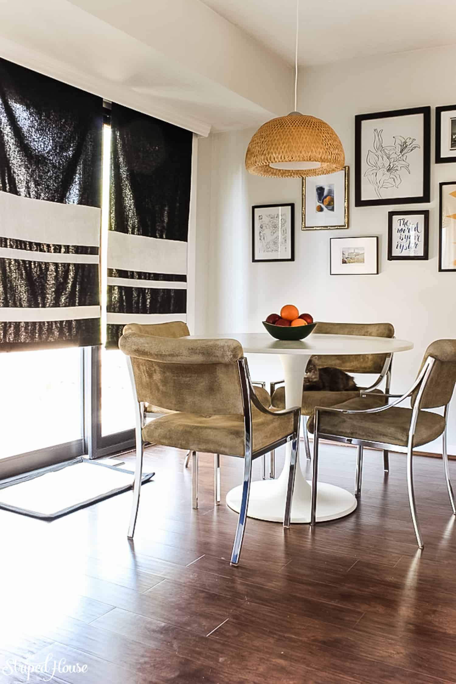 In six short weeks, I DIY'ed the eating area of my black and white traditional, but contemporary, kitchen for the One Room Challenge.