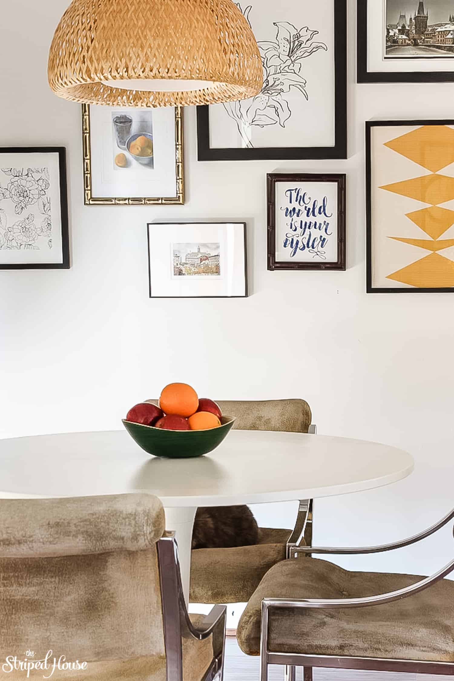 refinished midcentury modern furniture in a traditional contemporary kitchen refresh